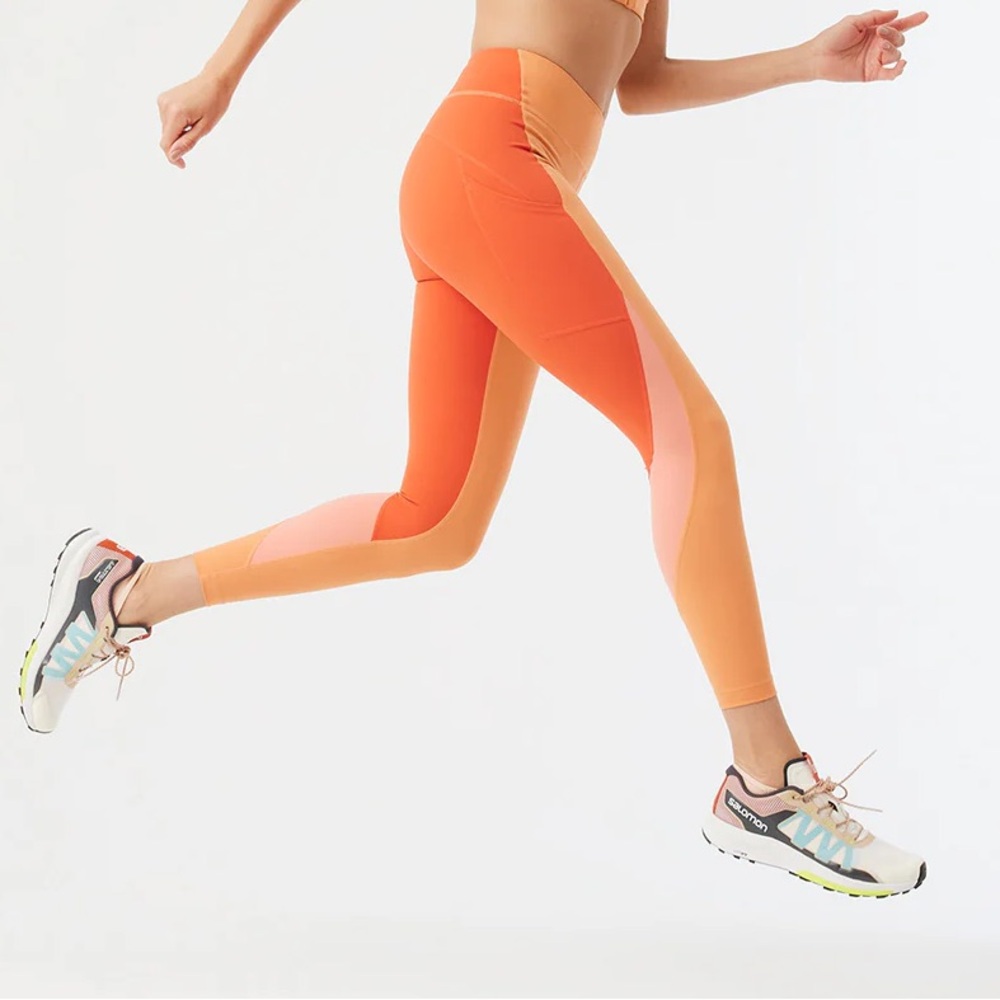 Outdoor Voices Leggings 2 Pocket Phone- orange